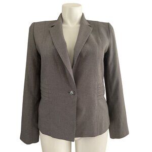 Calvin Klein Gray Long Sleeve Blazer, Single-Button Women's Size 14